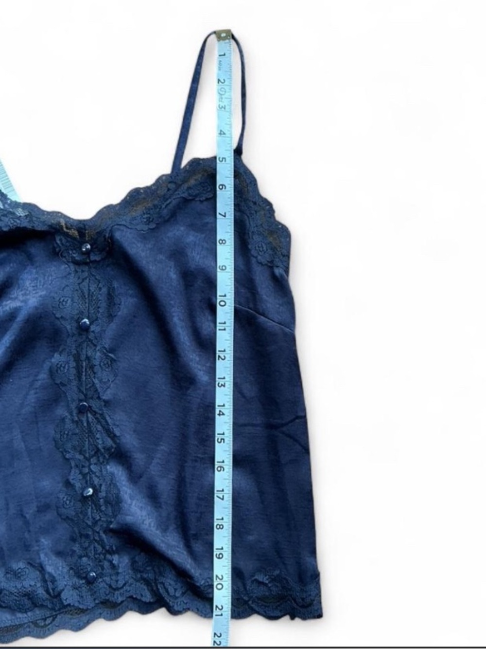 Dark Coquette Fairy Navy Blue Lace Cami - Picture 5 of 5